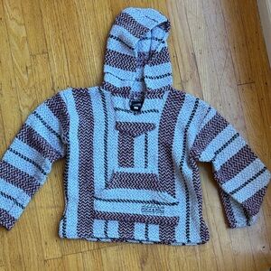 Kids Striped Hoodie - Brown and White